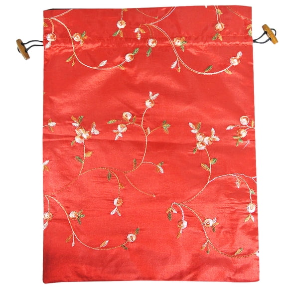 Wrapables® Beautiful Embroidered Silk Travel Bag for Lingerie & Shoes - Red