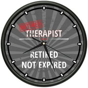 Retired Therapist Design Wall Clock | Precision Quartz Movement | Retired Not Expired Funny Home Dcor | Home, Office or Bedroom Decoration Retirement Personalized Gift
