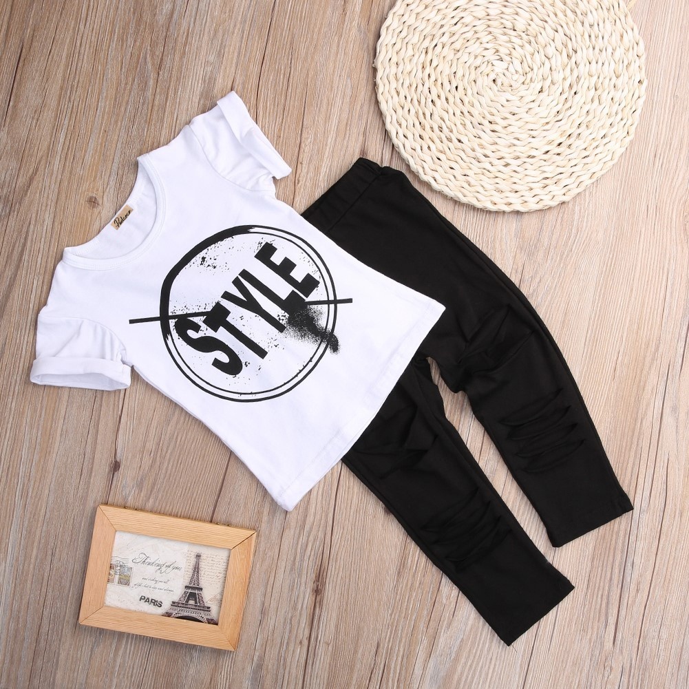 Cute Baby Girl Set Clothes Summer Child Clothes Girls Leggings T