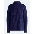 thumbnail image 5 of Free Assembly Women's Cable Knit Mock Neck Sweater, Midweight, Sizes XS-XXL, 5 of 5