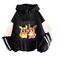 thumbnail image 1 of Sudadera SANMU Pikachu Eevee con diseño de bloques de color, 1 of 5