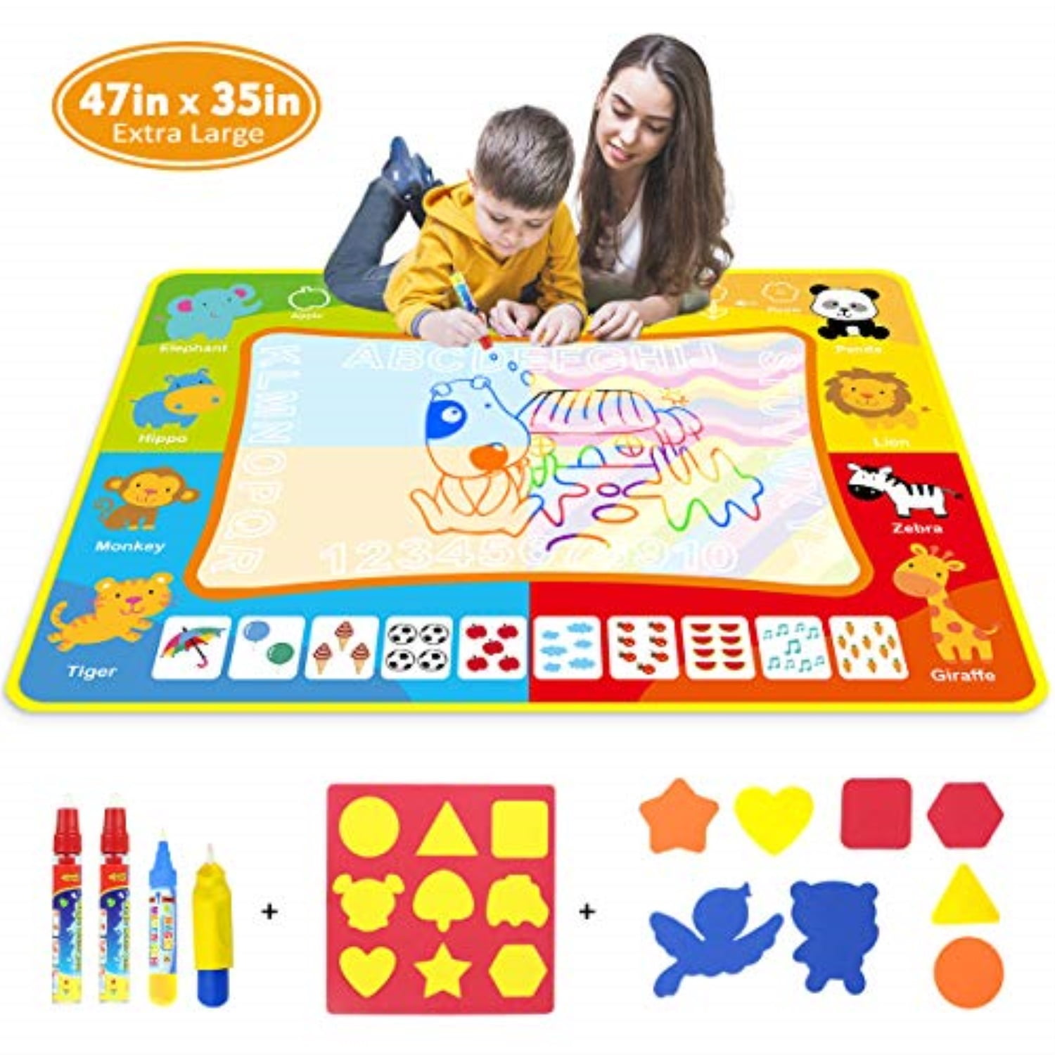 Doodle Mat Funplus Large Size 47" X 35" of Water Drawing Mat for Kids