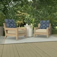 thumbnail image 2 of Jordan Manufacturing 23.5" x 24" Dresden Midnight Navy Damask Square Tufted Outdoor Deep Seat Chair Back Cushion with Fabric Button, 2 of 10