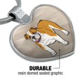 thumbnail image 5 of English Bulldog Pet Dog Heart Love Metal Keychain Key Chain Ring, 5 of 5