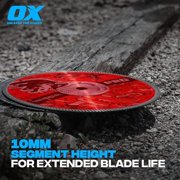 Ox Tools Pro Universal 10 Inch Turbo Rim Diamond Blade For Fast Cuts In Concrete, Metal, And Stone
