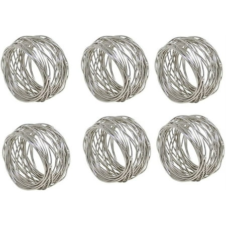 

Handmade Round Mesh Napkin Rings Holder for Dinning Table Parties Set of 6