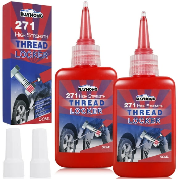 Pluokvzr 2Pcs Thread Locker 50ml High Strength 271 Nuts Bolts Threadlocker Seal Fasteners and Metal Threadlocker Leak-Proof Lock