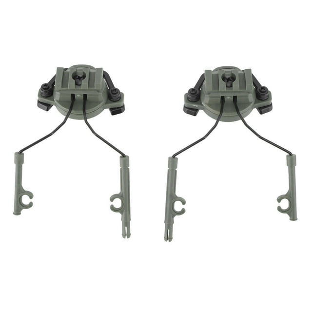 2 soportes de suspensión para auriculares, adaptador de riel de 19-21 mm, giratorios, para caza, color verde