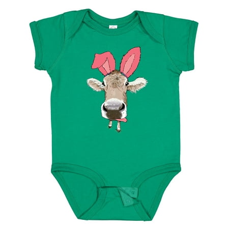 

Inktastic Funny Easter Cow in Pink Ears Gift Baby Boy or Baby Girl Bodysuit