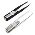 thumbnail image 4 of Alicates para cejas de acero inoxidable, pinzas para cejas con luz (negro plateado), 2 uds., 4 of 7