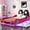 Red, variant on Race Car Twin Bed Frames with LED Lights, Wood Car-Shaped Platform Bed Frame with Wheels and Upholstered Backrest, No Box Spring Needed, Red