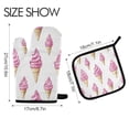 thumbnail image 2 of Yayeee Oven Mitts and Pot Holder Set of 2 Heat Resistant Kitchen Gloves Baking Hot Pad, Pink Cartoon Ice Cream, 2 of 5