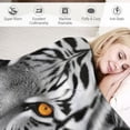 thumbnail image 3 of QZHH  Tiger Blanket White Tiger Face Animal Print on Black Throw Blankets for Adults Baby, Tigers Decor Tiger Gifts for Women Men, Fluffy Flannel Soft Cozy Blanket Bedding, 3 of 6