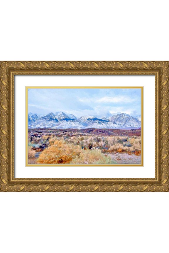 Murdock, Ramona 32x23 Gold Ornate Wood Framed with Double Matting Museum Art Print Titled - High Desert Vista I