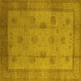 thumbnail image 1 of Ahgly Company Machine Washable Indoor Square Oriental Yellow Industrial Area Rugs, 5' Square, 1 of 4
