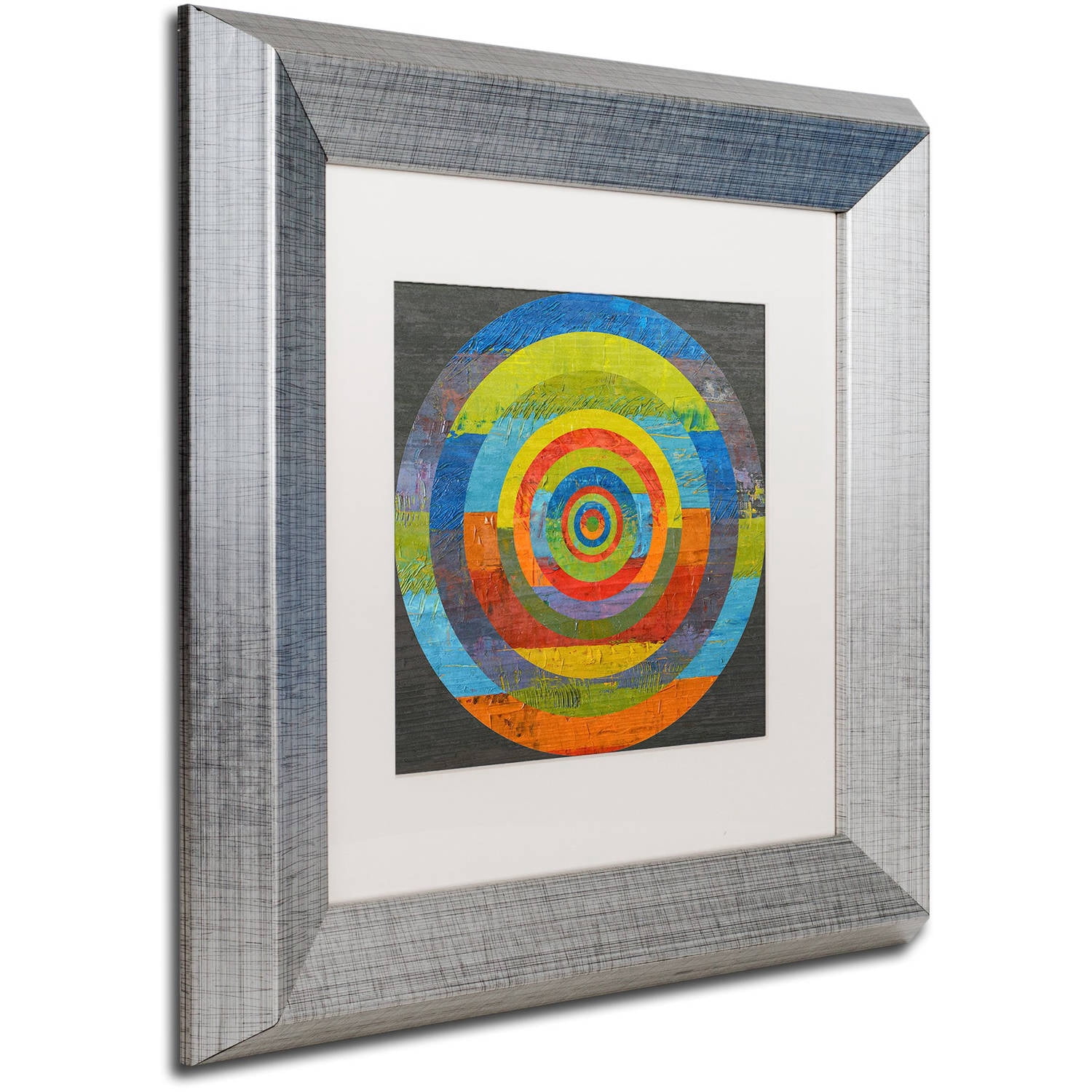 Trademark Fine Art 'Full Circle' Canvas Art by Michelle Calkins White Matte, Silver Frame