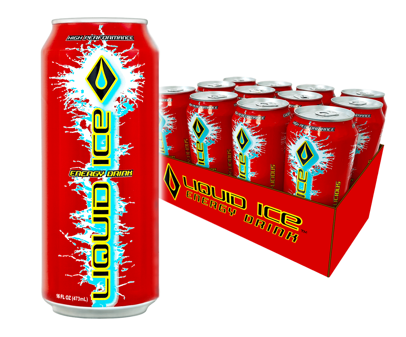 Liquid Ice Energy Drink CherryLicious, 16 Oz Cans (12 Pack