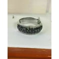 thumbnail image 3 of 2Ct Round Cut Simulated Black Diamond Pave Women's Wedding Band Ring 14K White Gold Plated 925 Silver, 3 of 5