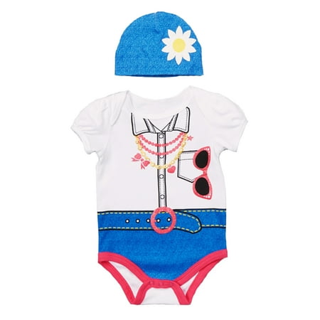 

StylesILove Baby Girl Bodysuit and Hat - 2 Piece (80/6-12 Months Glam Princess Print)