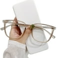 thumbnail image 2 of YAOBAMM Reduce Visual igue Glasses Unisex Blue Light Blocking Glasses Retro Large Frame Clear View Strong Hinge Brim Eye Protection Clear Bluelight, 2 of 6
