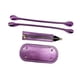 thumbnail image 3 of Juego de 3 piezas de bolsos de cuero de PU para tejer y hacer ganchillo, juego de costura para bolsos de cuero artesanales con Violeta, 3 of 9