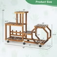 thumbnail image 4 of Costway 6-tier 8 Potted Rolling Plant Stand Wooden Storage Display Shelf Rack with Wheels, 4 of 8