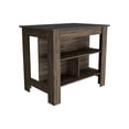 thumbnail image 1 of FM FURNITURE Brooklyn Kitchen Island with 3 Shelves Engineered Wood Brown, 1 of 8