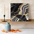 thumbnail image 3 of Ships Next Day Canvas Wall Art 16"x16", Black Marble Wood Framed Canvas Print Painting, Grey Gold Texture Vintage Farmhouse Art Ready to Hang Picture Wall Decor for Home Bedroom Kitchen Office, 3 of 9