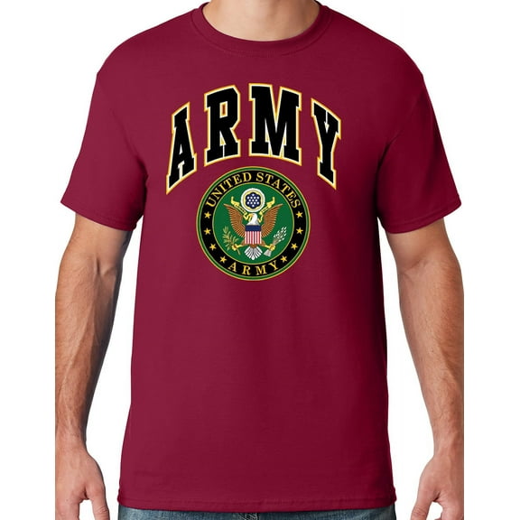 Mens US Army Seal T-shirt, XL Cardinal Red