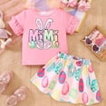 thumbnail image 4 of WOYY Girls Easter Outfits Cute Ruffle Short Sleeve Crew Neck T-Shirt Skirt Set, Sizes 7-8, 4 of 8