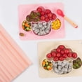 thumbnail image 3 of Platos de silicona divididos para bebés, platos antideslizantes con ventosa para niños pequeños, plato de cena para niños, bebés, niños, sin BPA, color beige, 3 of 5