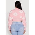 thumbnail image 5 of Women's Plus Size Flower Tufted Knit Cropped Cardigan, 5 of 5