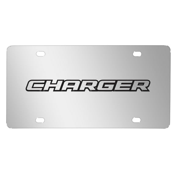 Dodge Charger 3D Logo on Chrome Stainless Steel License Plate
