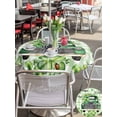 thumbnail image 6 of Outdoor Tablecloth with Umbrella Hole Zipper St. Patrick's Day Round Tablecloth 54" Waterproof Outside Table Cloth Green Truck Leaf Flowers Butterfly Plaid Patio Table Cover Tablecloths for Picnic, 6 of 8