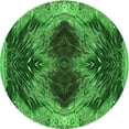 thumbnail image 1 of Ahgly Company Machine Washable Indoor Round Transitional Deep Emerald Green Area Rugs, 5' Round, 1 of 7