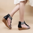 thumbnail image 3 of Women Casual Wedge Sandals Summer Open Toe High Heel Zipper Back Platform shoes, 3 of 7