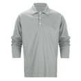 thumbnail image 2 of Men's Daily Polo Shirt Solid Color Long Sleeved T Shirt Breathable Casual Polos Undershirt, 2 of 7