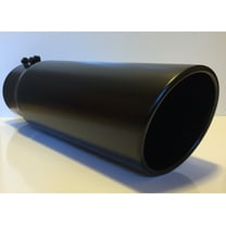 4" Inlet x 5" Outlet x 15" Long Rolled Edge FLAT BLACK Diesel Exhaust Tail Pipe Tip (Bolt On)