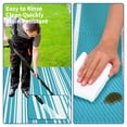 thumbnail image 5 of Garvee 9x12ft Waterproof Outdoor Rugs Modern Striped Outdoor Camping Rugs for Patio, Reversible UV-Resistant Plastic Straw Rugs Carpet for Porch, Deck, Backyard, Balcony, Light Blue, 5 of 9