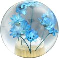 thumbnail image 2 of Flower stick resin handle ball Car modification crafts Gear head shift handle full copper nut ball (indigo), 2 of 4