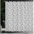 thumbnail image 4 of Ambesonne Geometric Shower Curtain, Half Circles Stripes Dots, 69"Wx70"L, Charcoal Grey and White, 4 of 5