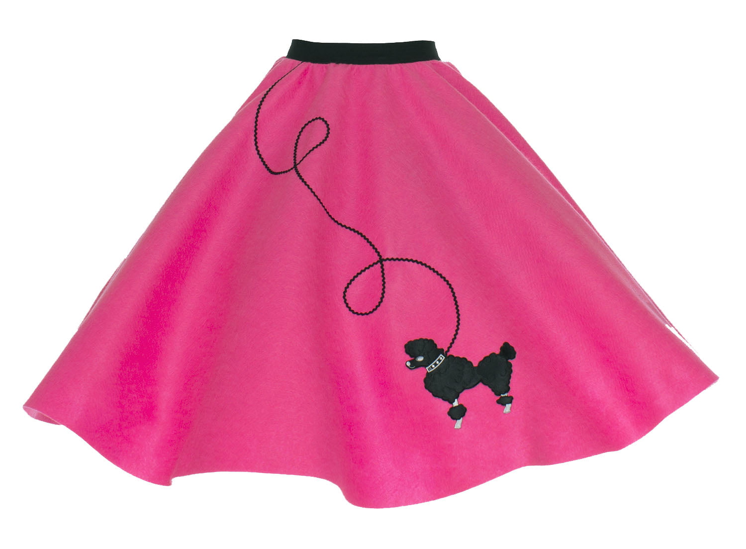 S to XL 50s Black Felt Poodle Skirt & Crinoline Slip Sock Hop Set Hey Viv 