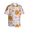 thumbnail image 2 of Hawaiian Shirt For Men, Cute Bunny Carrot Bottle Pink Mens Button Down Short Sleeve Shirt, Summer Beach Shirts For Men, 2 of 2