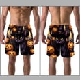 thumbnail image 3 of luoweisi Men's Beach Shorts Quick Dry Swim Trunks with Mesh Lining Halloween Black Cat S, 3 of 5