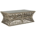 thumbnail image 4 of SAFAVIEH Gensho Solid Coastal Rattan Coffee Table, Grey, 4 of 7