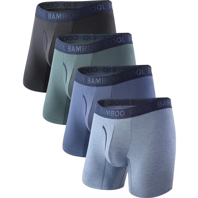 Calzoncillos tipo bóxer para hombre BAMBOO COOL, pierna regular, paquete de 4