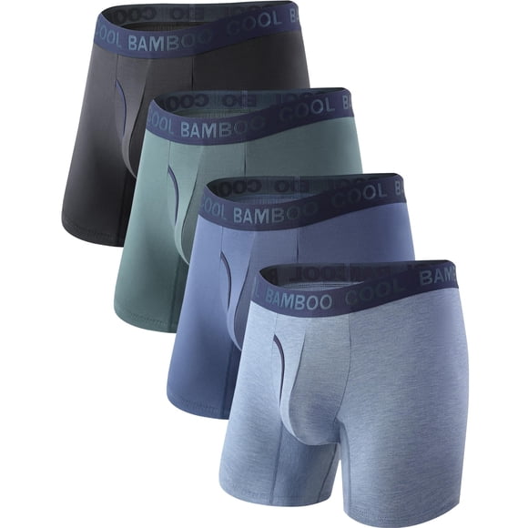Calzoncillos tipo bóxer para hombre BAMBOO COOL, pierna regular, paquete de 4