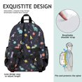 thumbnail image 5 of Dinosaur and Planet Black Pattern Cute School Backpack Bag for School with Padded Back and Adjustable Shoulder Straps 15.25"x11.5"x5.25", 5 of 5