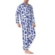 thumbnail image 2 of Balery Blue Vases Pijama para Hombre de Dos Piezas con Manga Larga, Conjunto de Dormir y Descanso Suave con Bolsillos-Medium, 2 of 7