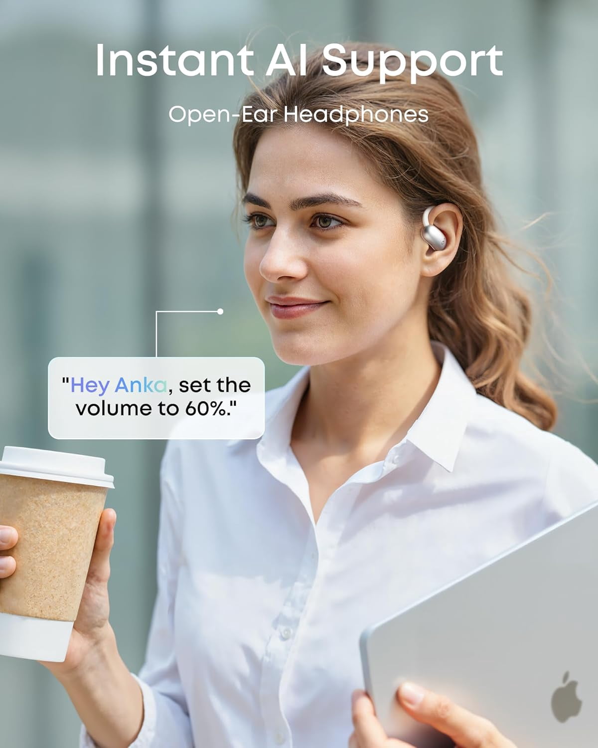 Soundcore AeroFit 2 AI Open-Ear Headphones, Pressure-Free Fit, 2X Bass, Real-Time Translation, Hi-Res, 35H Playtime, IP55